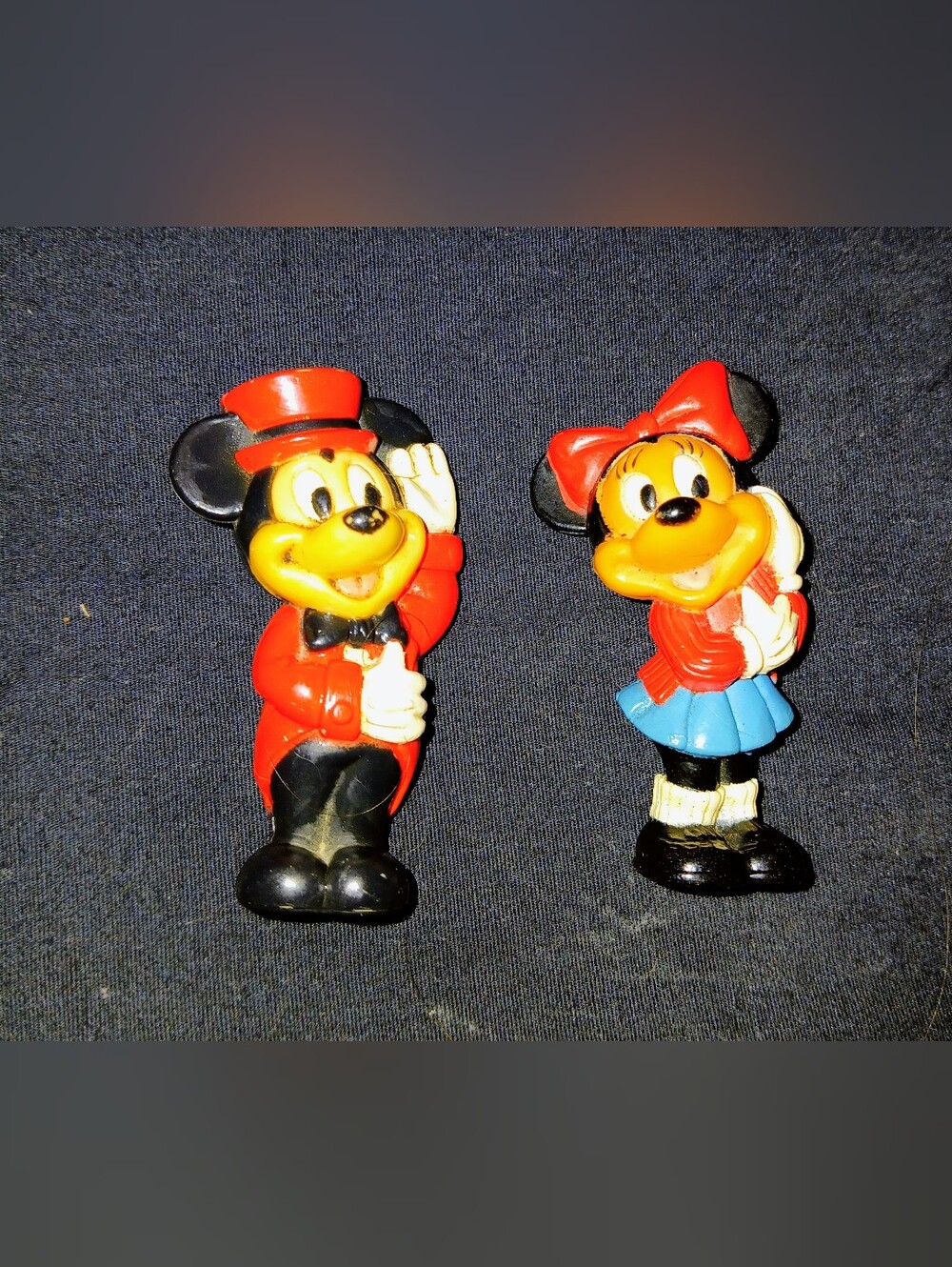Vintage 1980's Mickey & Minnie Mouse PVC Figurines Dapper Showman Tuxedo